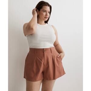Madewell Plus Neale Short Minimalist Casual Dried Rose 16 W Tencel Neutral 1X 2X